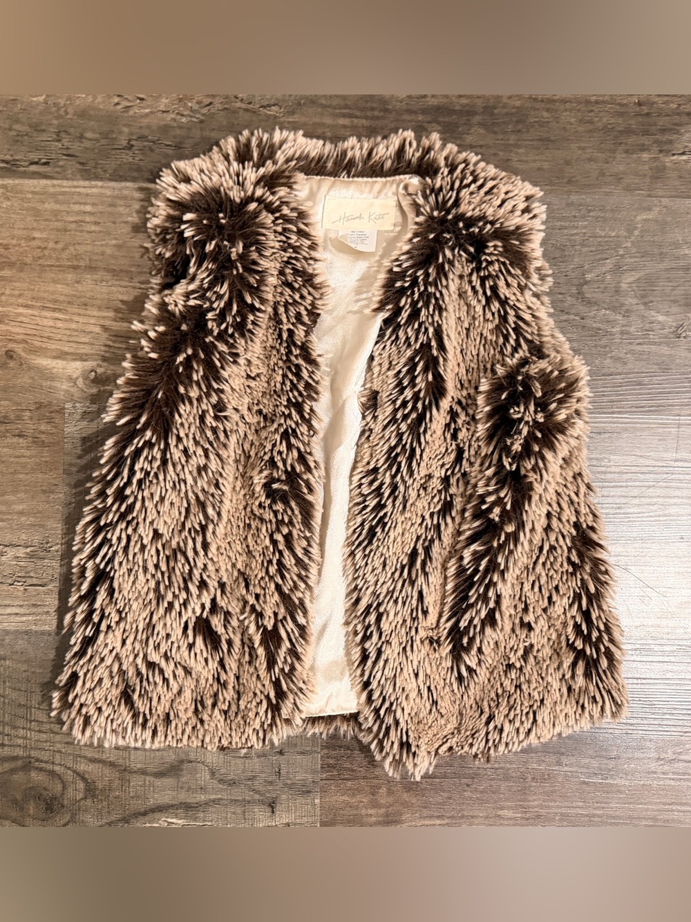 Hannah Kate Girls' Plush Faux Fur Vest - Brown